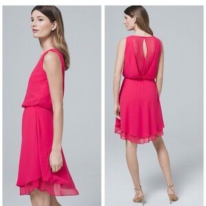 White House Black Market Poppy Blouson Dress size 10